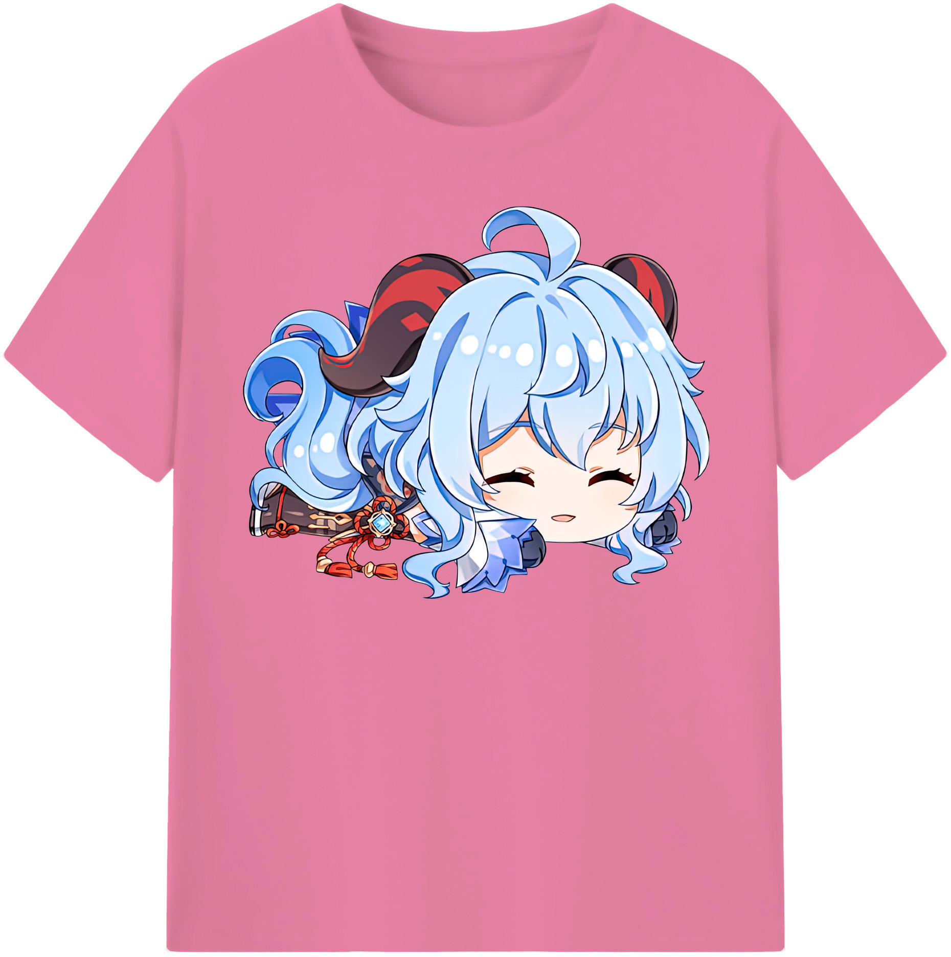 げんし神 甘雨 かんう genshin Ganyu 綿100％半袖Tシャツ（フロントプリント）